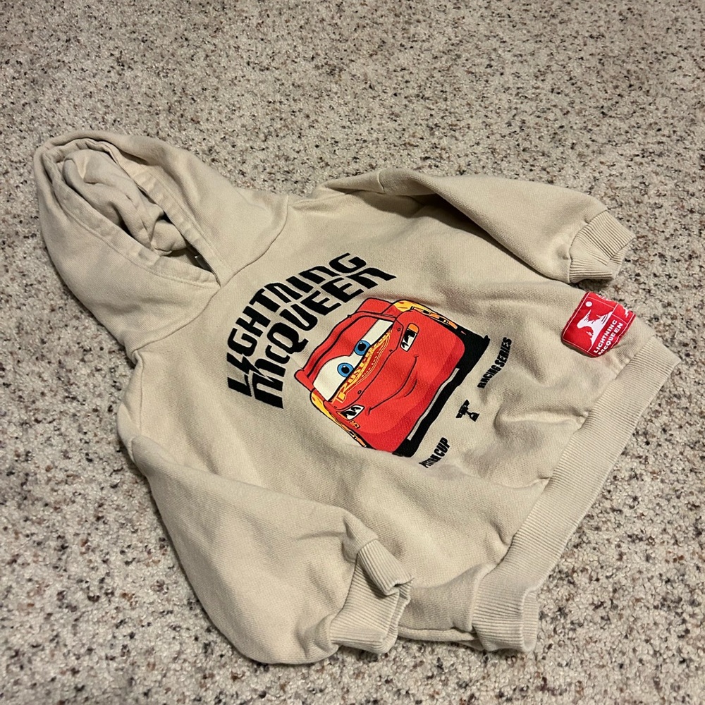 Zara Beige Lightening McQueen Hoodie